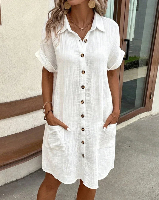 Cotton Linen Summer Dress - Kenza